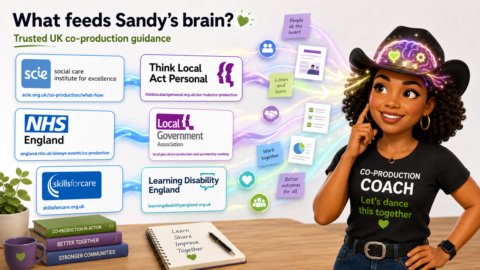 Trusted UK co-production guidance feeding into Sandy's brain